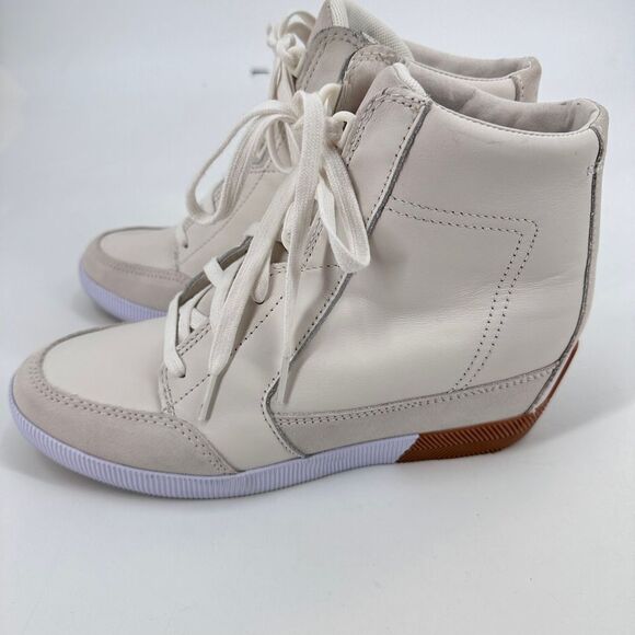 Sorel Women Out N About Wedge Lace-Up Bootie Size‎ 10 Sea Salt/Gum Sneakers - Picture 5 of 8